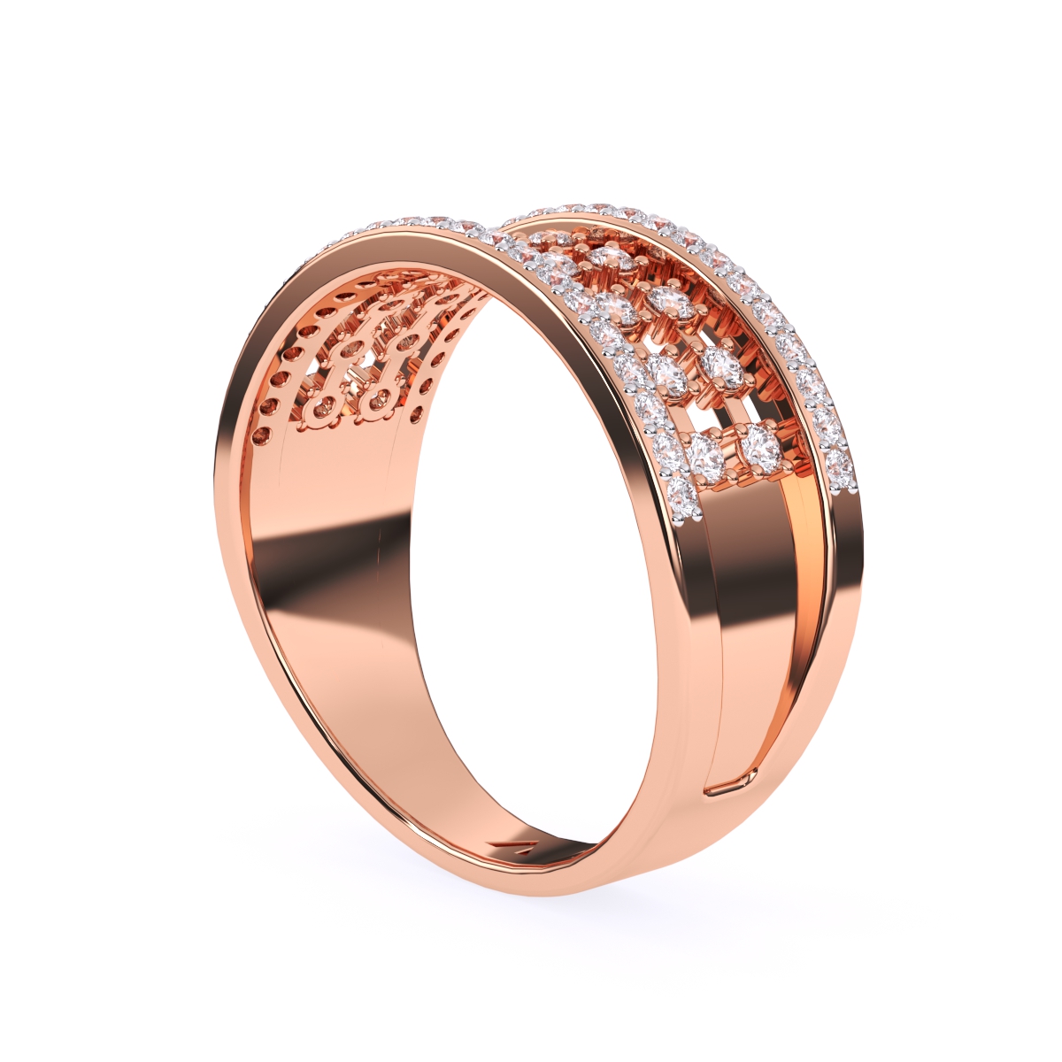Dazzling Rose Gold and Diamond Ring For Women